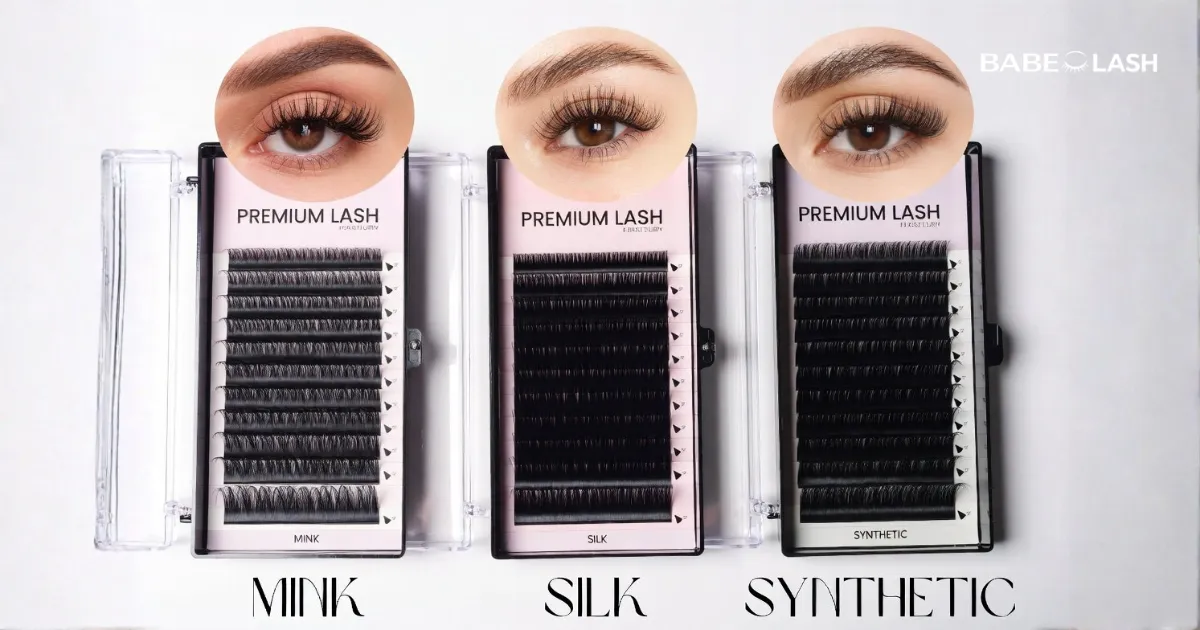 Comparison of mink, silk, and synthetic lashes for new lash vendors